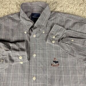 Faconable Button Down Outdoor LongSleeve Plaid Cotton Shirt France Large